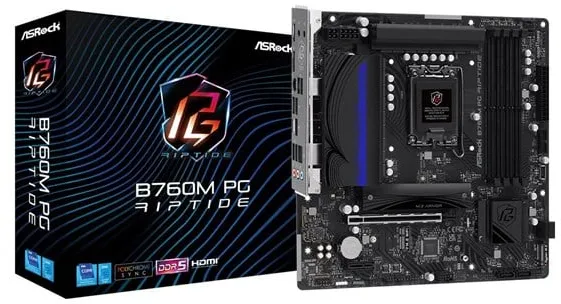 ASRock B760M PG Riptide Emolevy - Intel B760 - Intel LGA1700 - DDR5 RAM - Micro-ATX