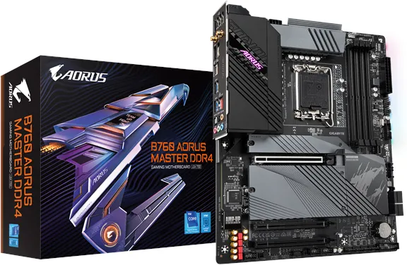 GIGABYTE B760 AORUS MASTER DDR4 Emolevy - Intel B760 - Intel LGA1700-kanta - DDR4 RAM - ATX